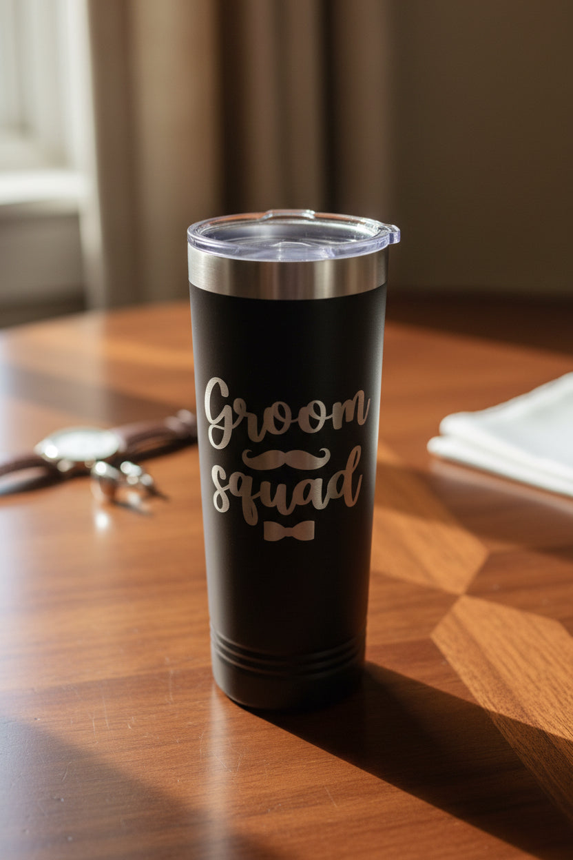 Groom squad skinny tumbler
