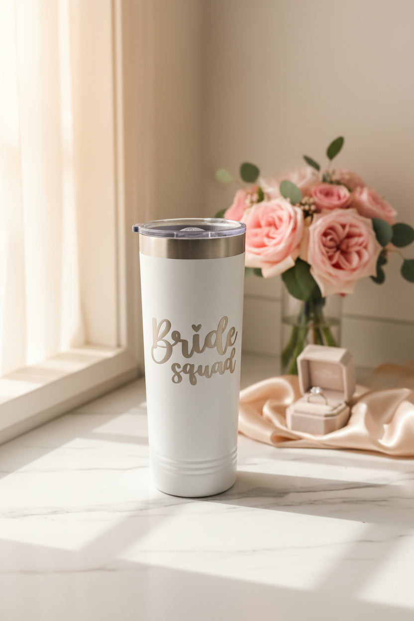 Bride squad skinny tumbler