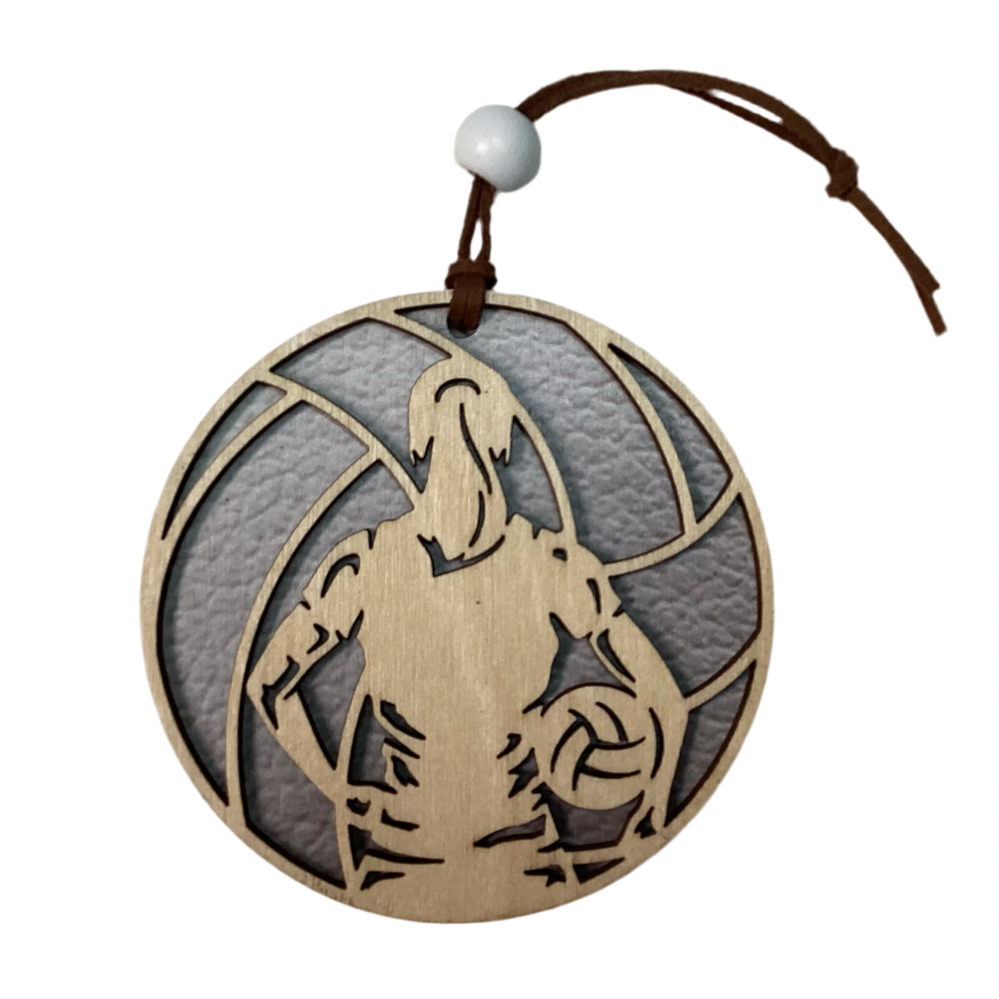 Wood 2 layer ornament - Volleyball