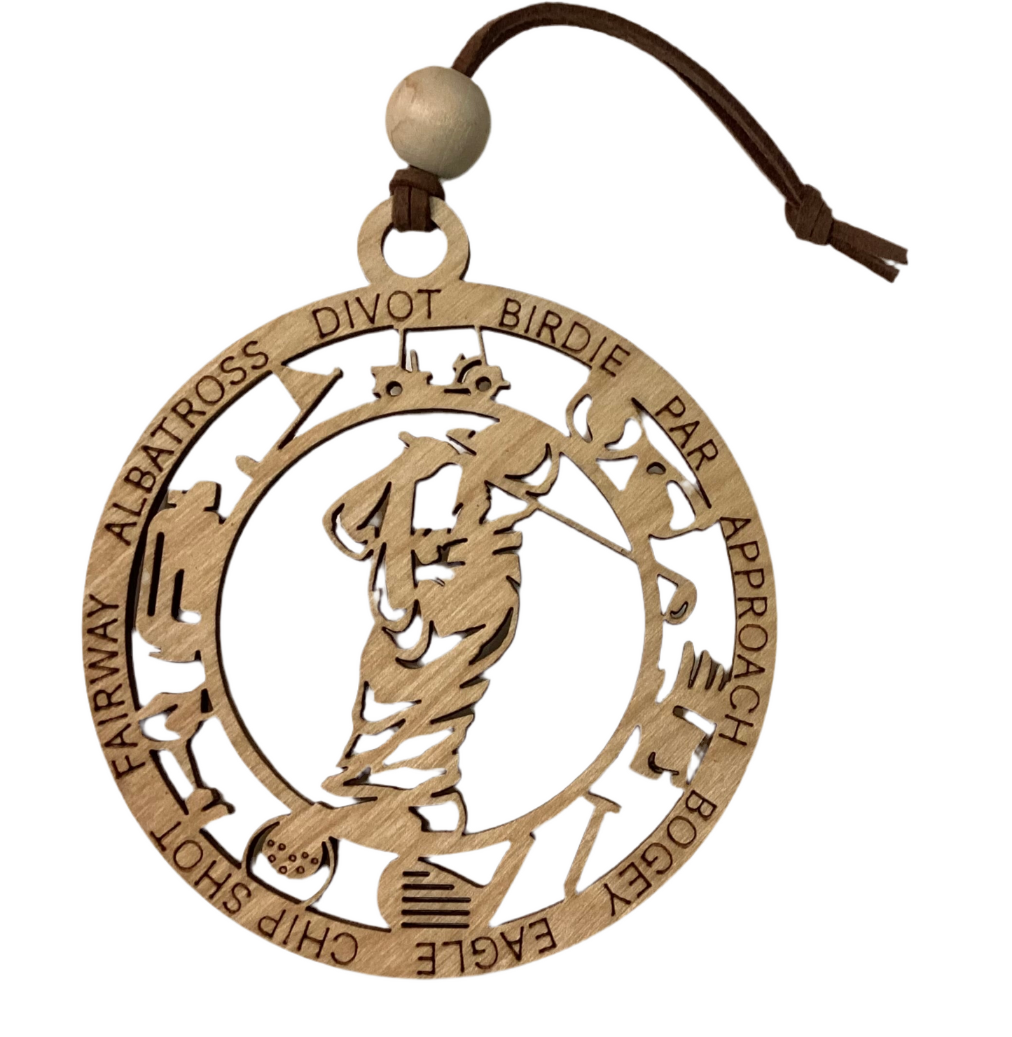 Wood 1 Layer Ornament - Golf Boy