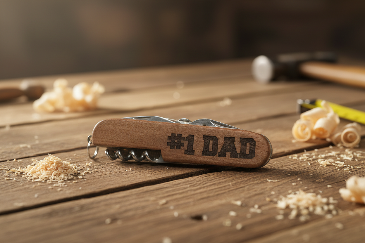 Pocket Knife - Wooden Multi-Tool - #1 DAD