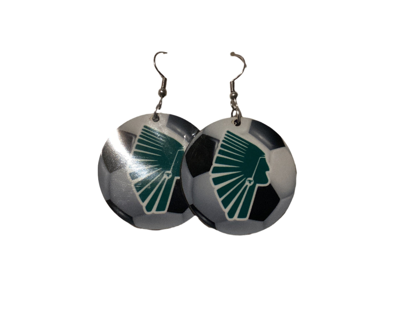 Round Sublimated Soccer Earrings - Nikki Rowe Warriors