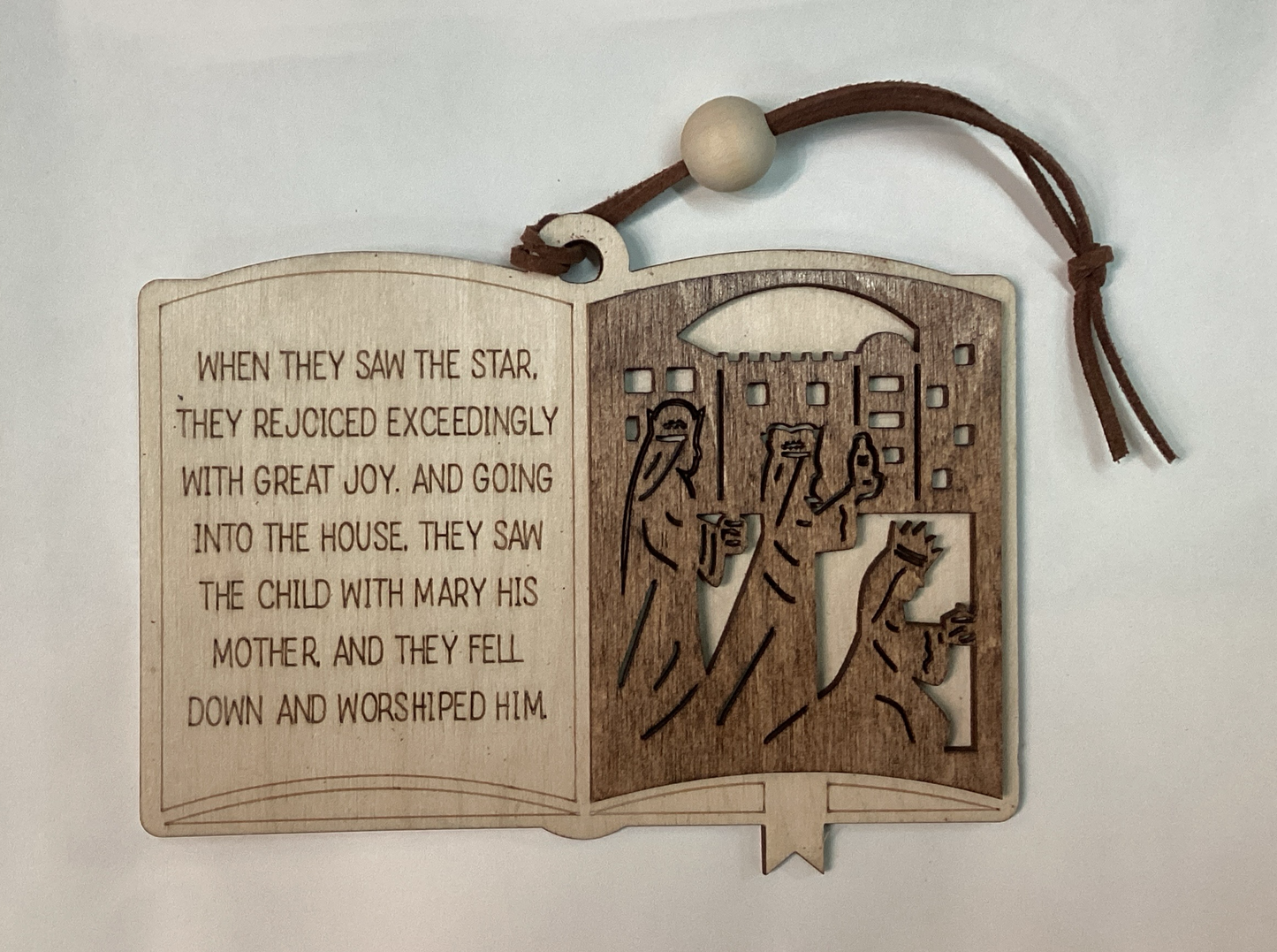 Wood 2 layer ornament - Religious book Three wise men