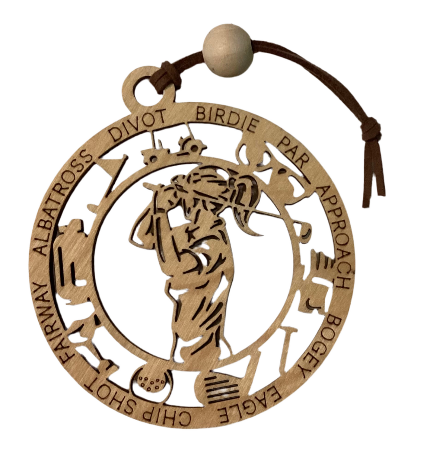 Wood 1 Layer Ornament - Golf Girl