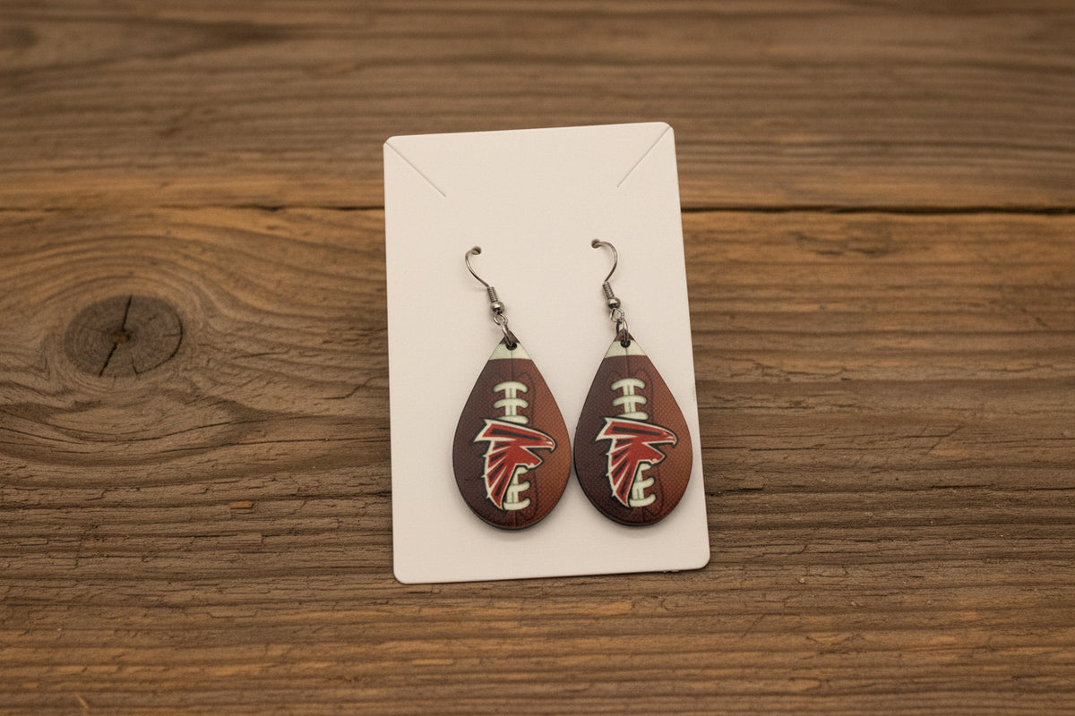 Small Sublimated Earrings - Football Teardrop - Fossum