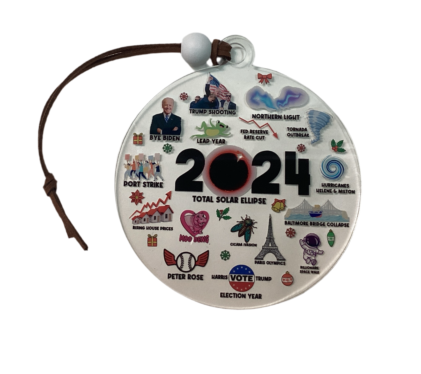 Ornament 2024 Solar Eclipse - UV printed
