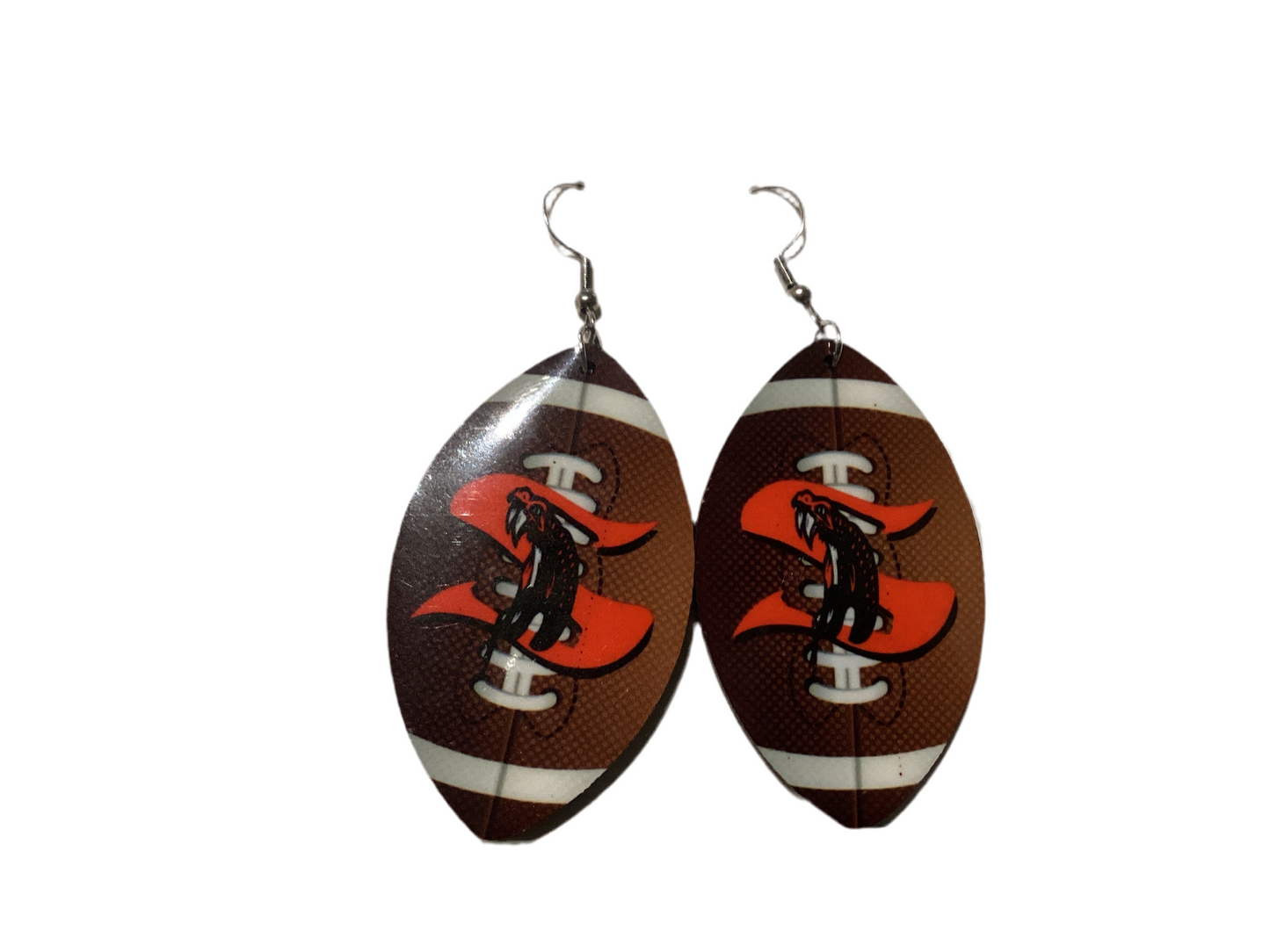 Large Sublimated Earrings- Football Teardrop - Sharyland Rattlers