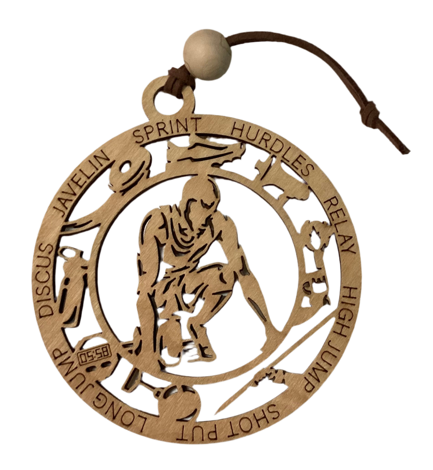 Wood 1 Layer Ornament - Track