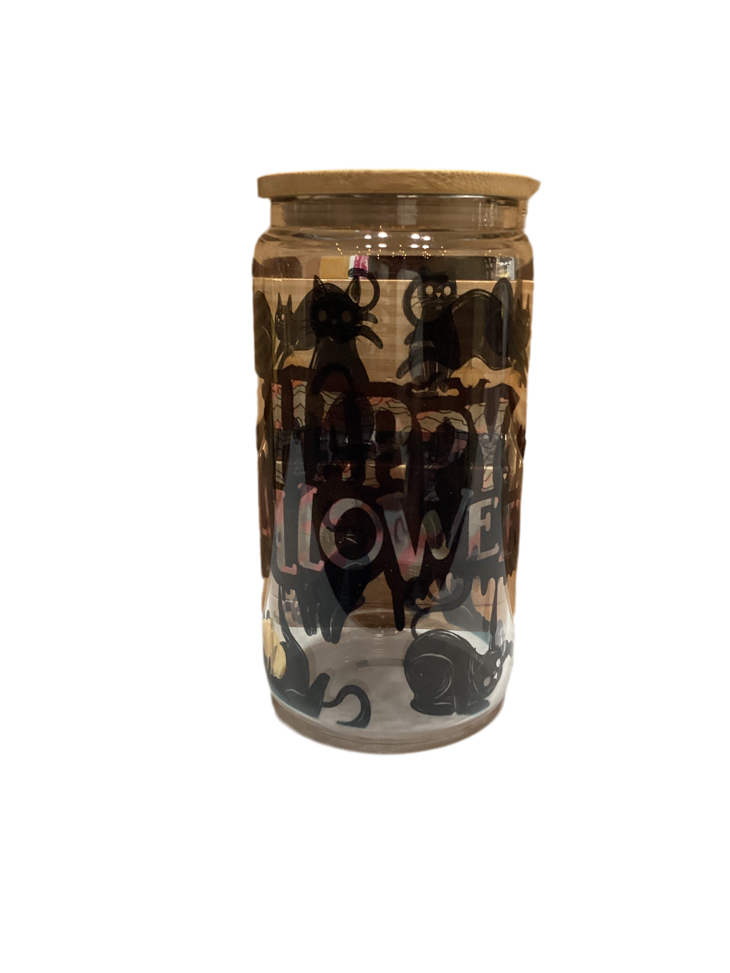 16 oz Glass Cup - Happy Halloween