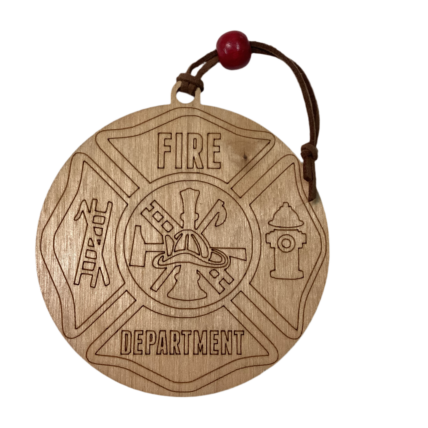 Wood 1 Layer Ornament - Fire Department