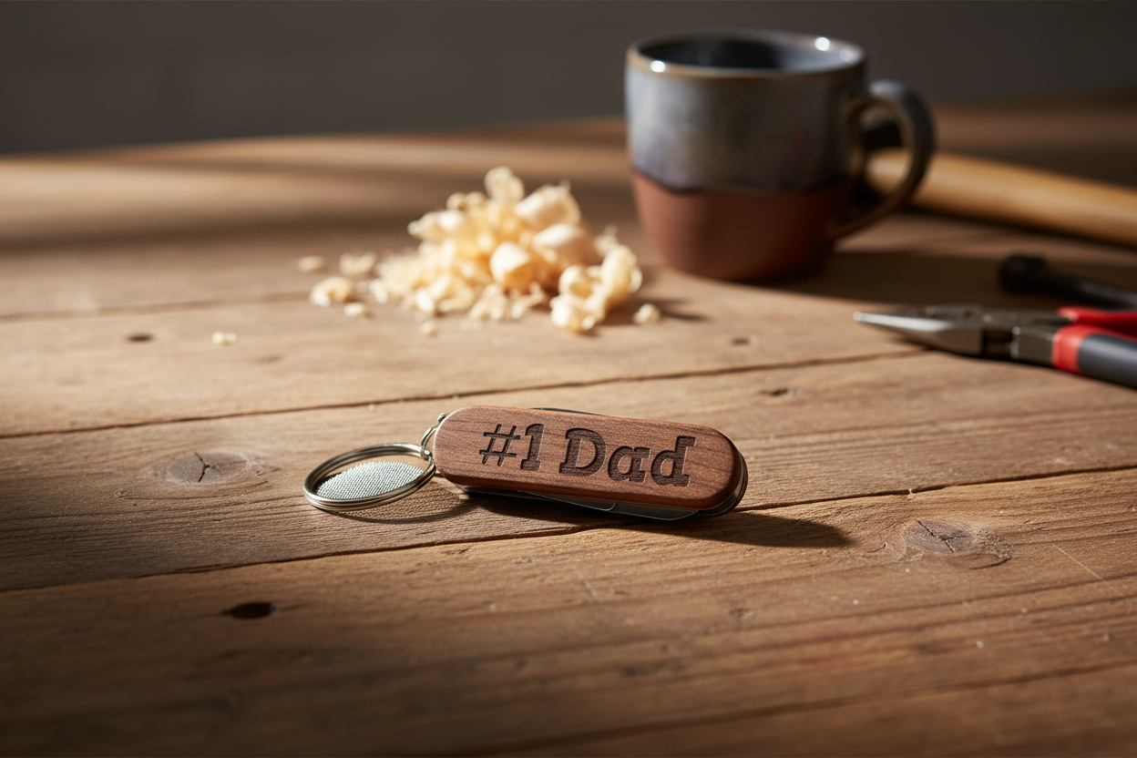 Small Pocket Knife with Keychain - #1 Dad