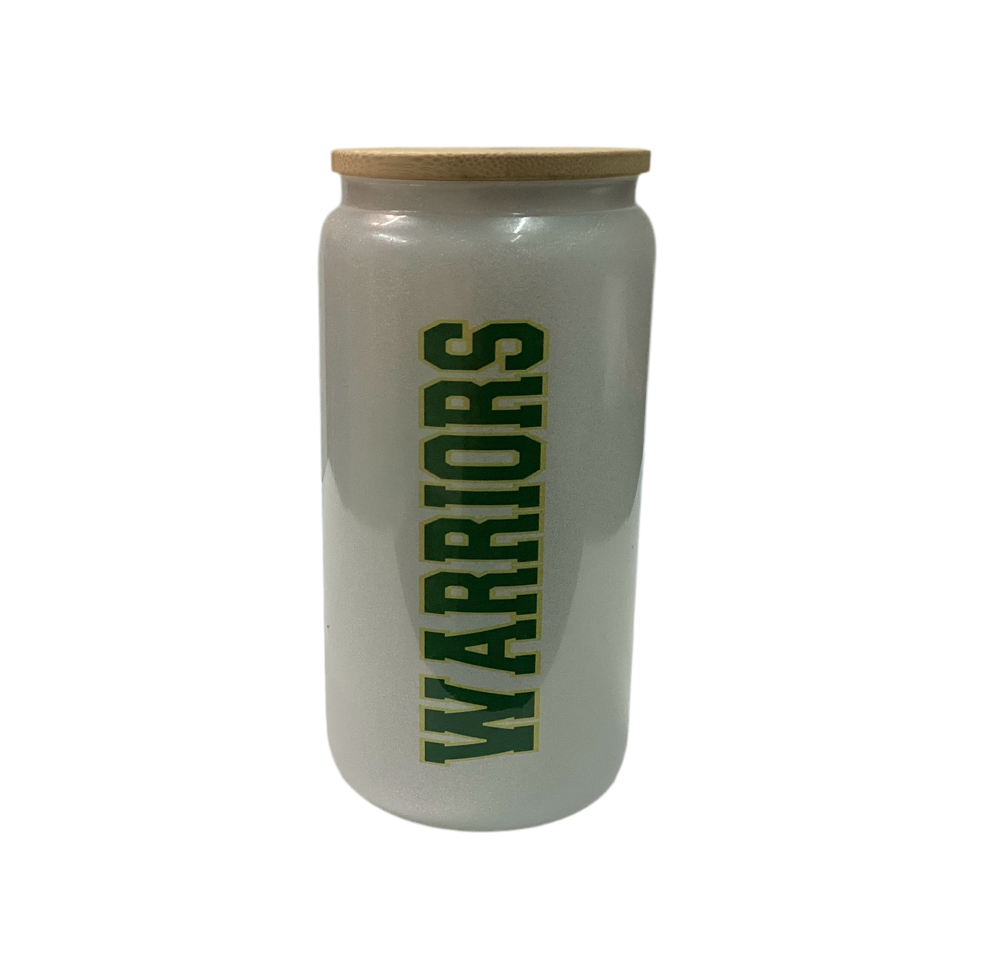 16 oz Frosted Glass Glitter Cup - Nikki Rowe Warriors