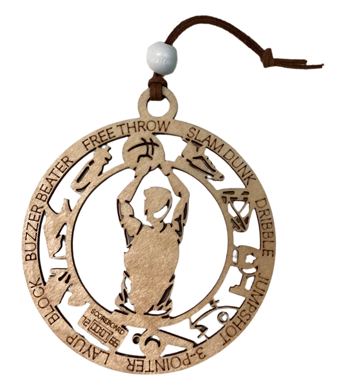 Wood 1 Layer Ornament - Basketball Boy