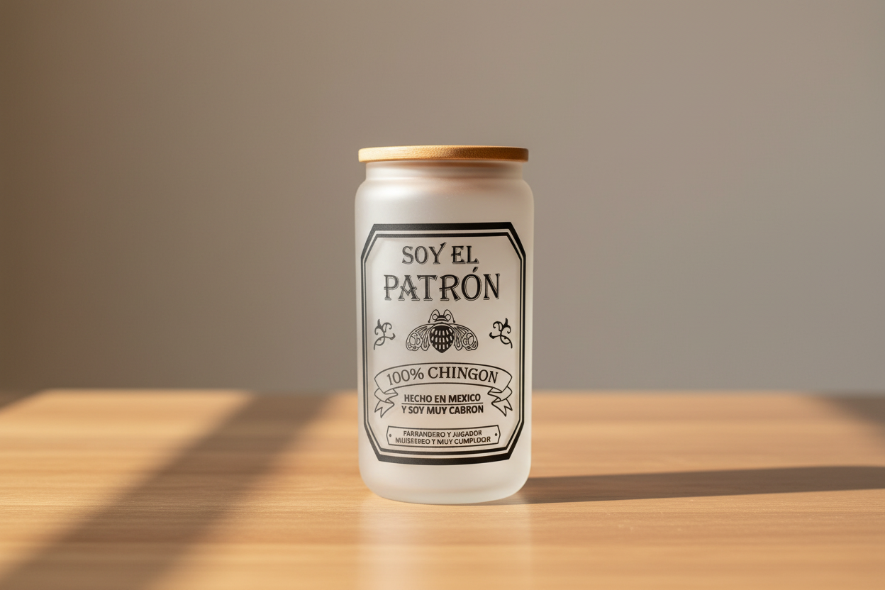 16 oz Frosted Glass Cup - Soy El Patron