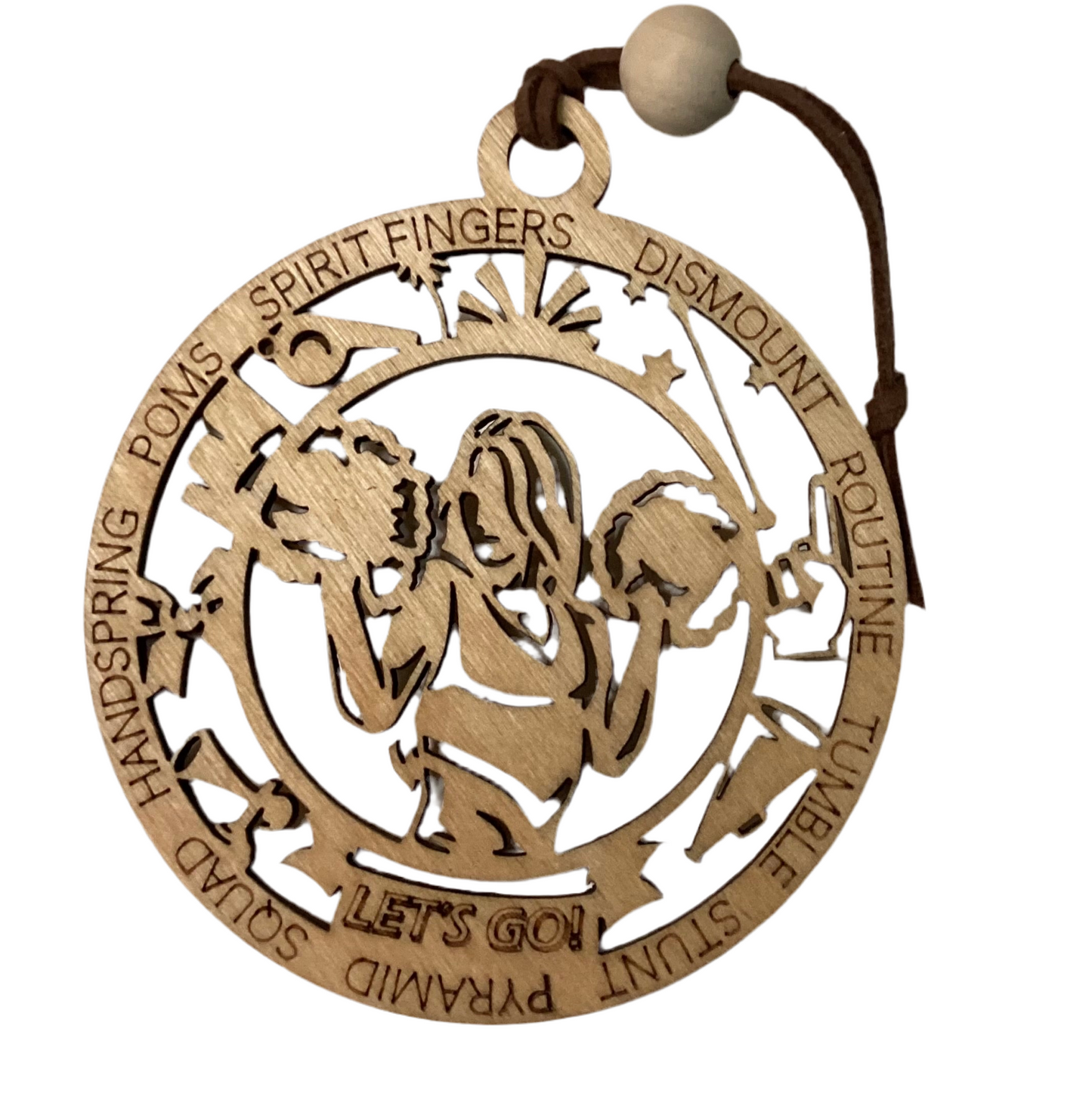 Wood 1 Layer Ornament - Cheerleader