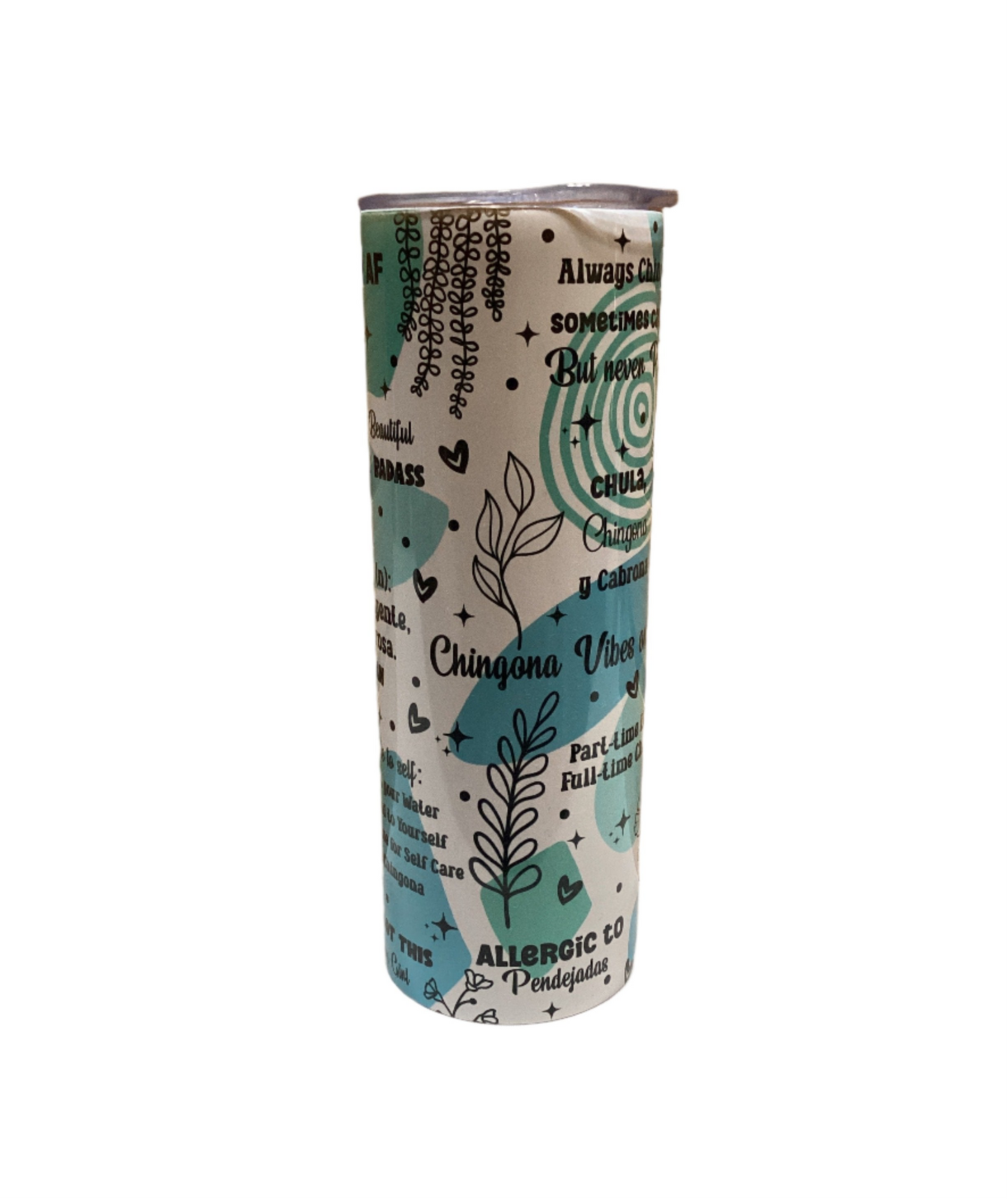 20 oz Tumbler - Chingona AF Aqua
