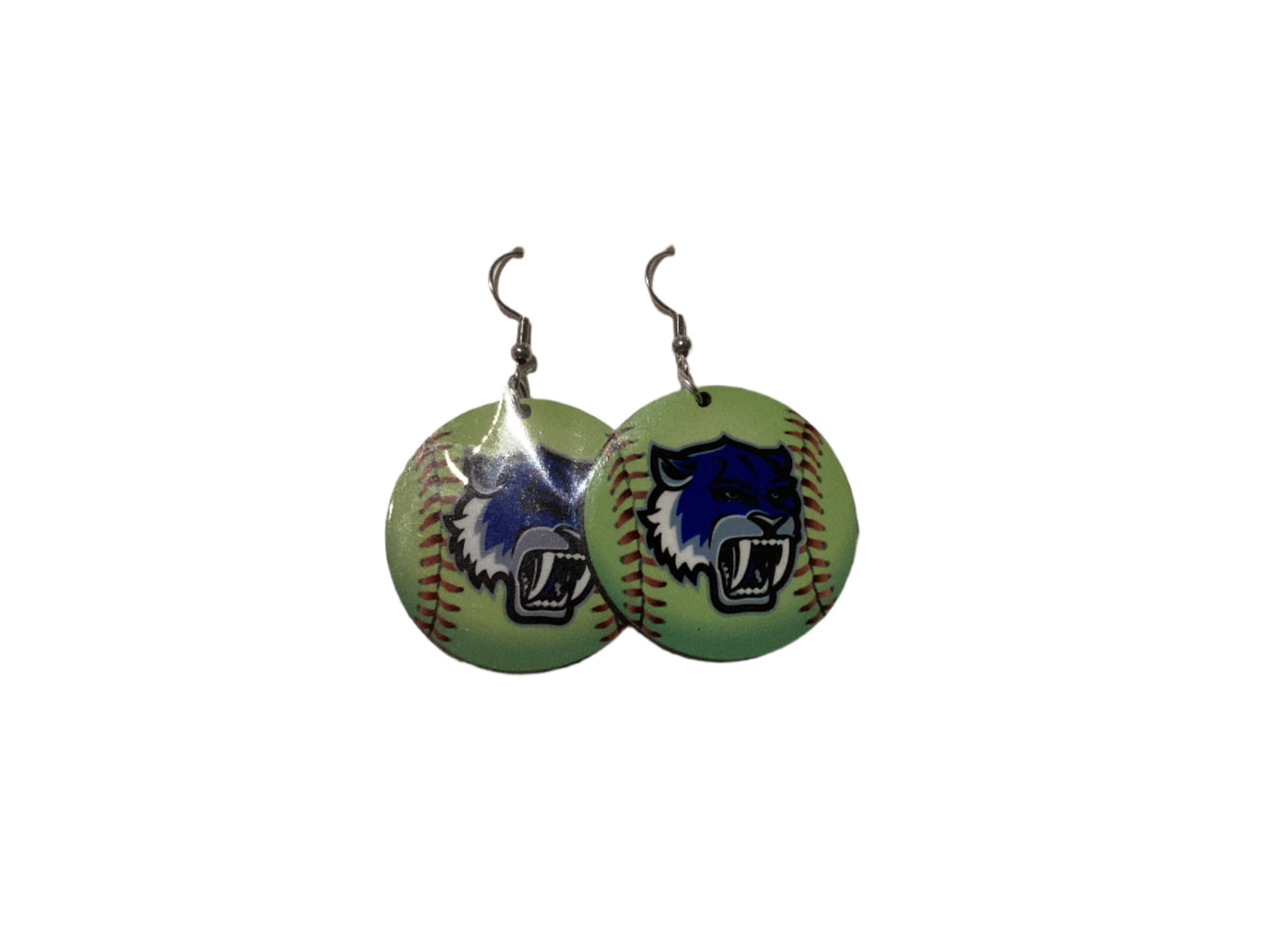 Round sublimated earrings - Softball - Vela Sabercats