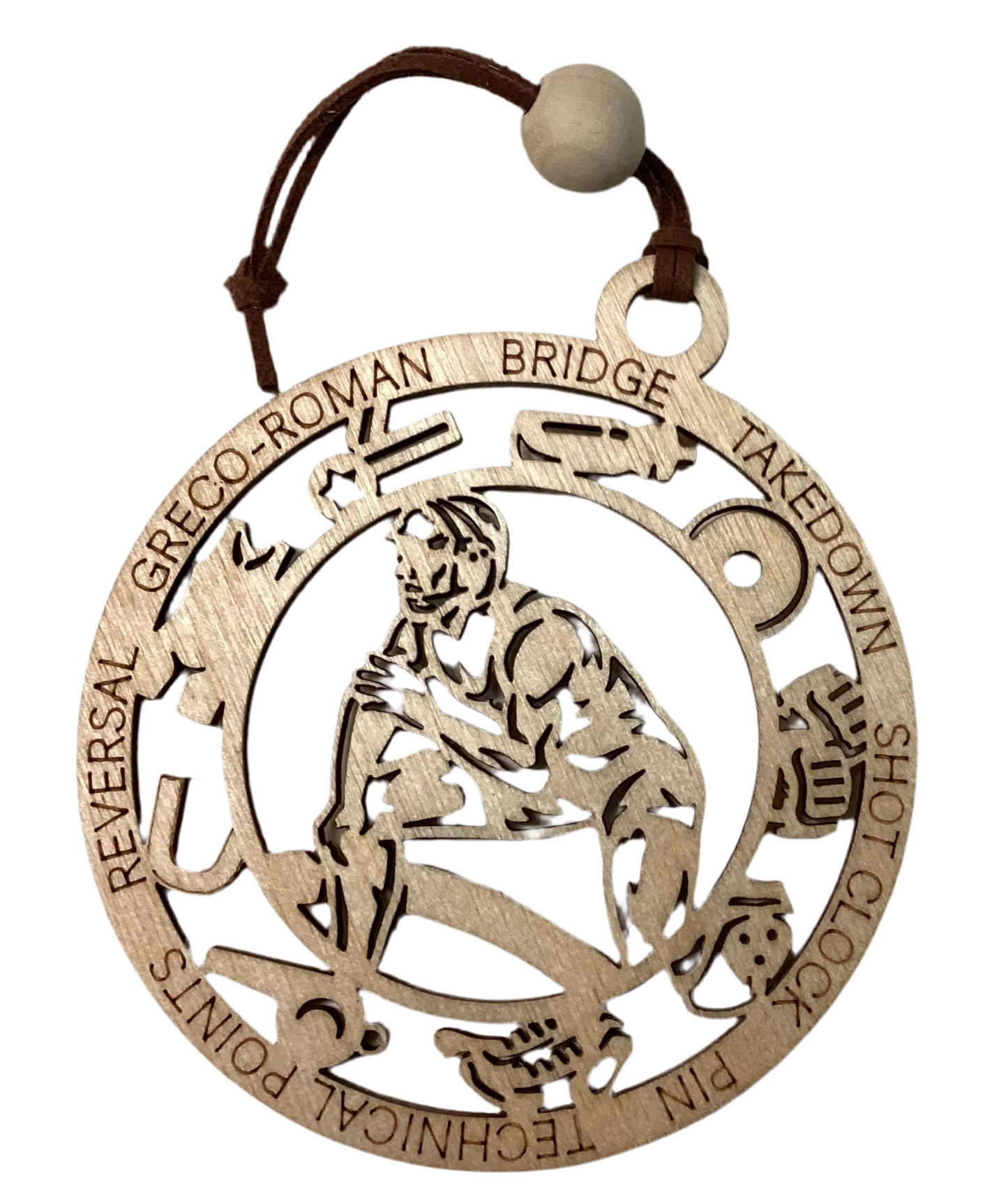 Wood 1 Layer Ornament - Wrestling