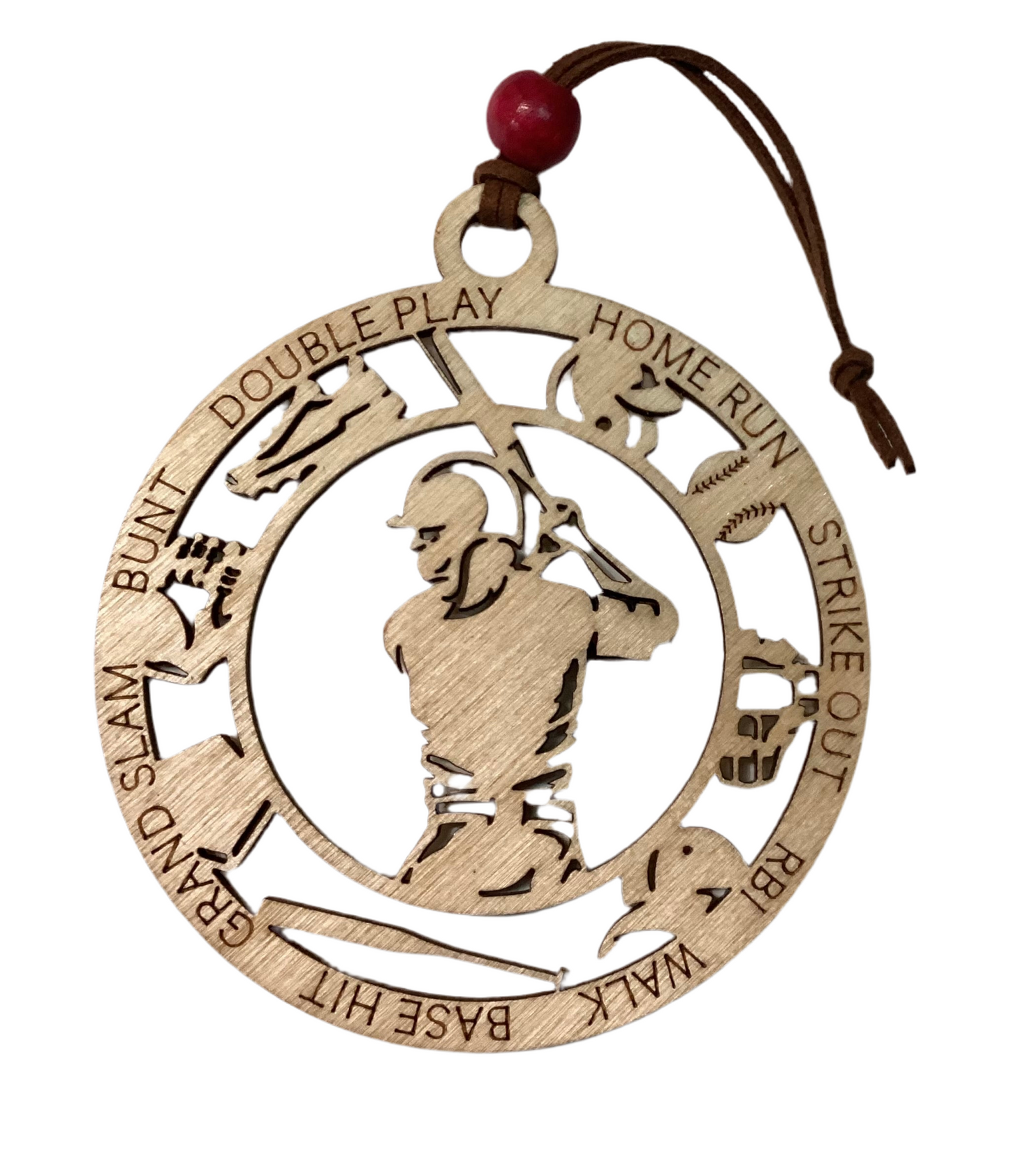 Wood 1 Layer Ornament - Baseball