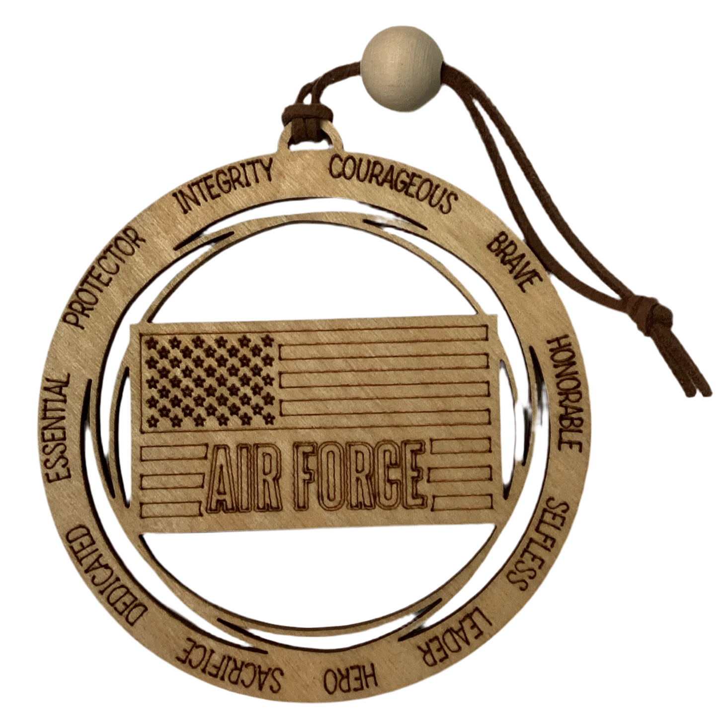 Wood 1 Layer Ornament - Air Force Flag