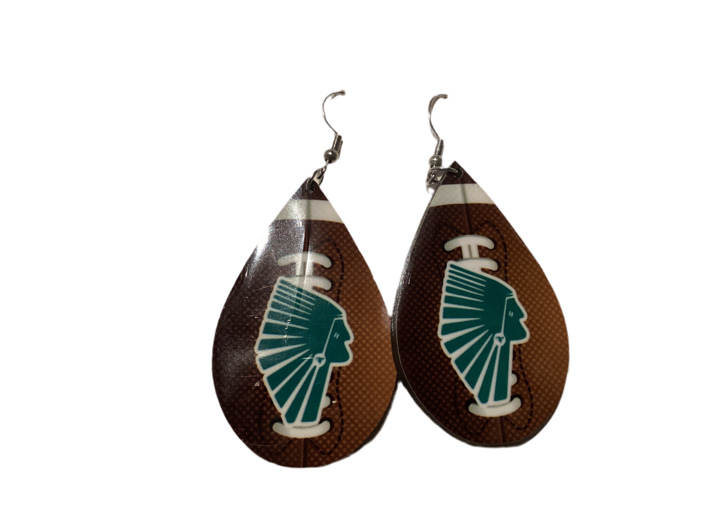 Large Sublimated Earrings - Football Teardrop - Nikki Rowe Warriors