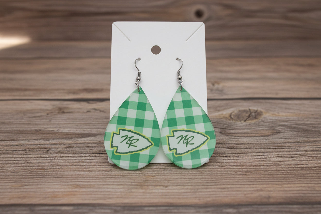Earrings - Teardrop - Nikki Rowe Plaid