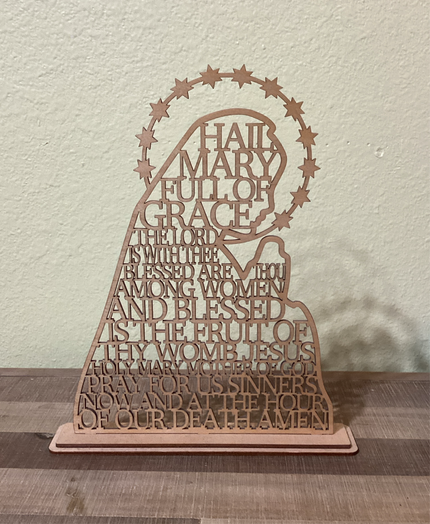 Laser Cut - Hail Mary Full of Grace Virgin