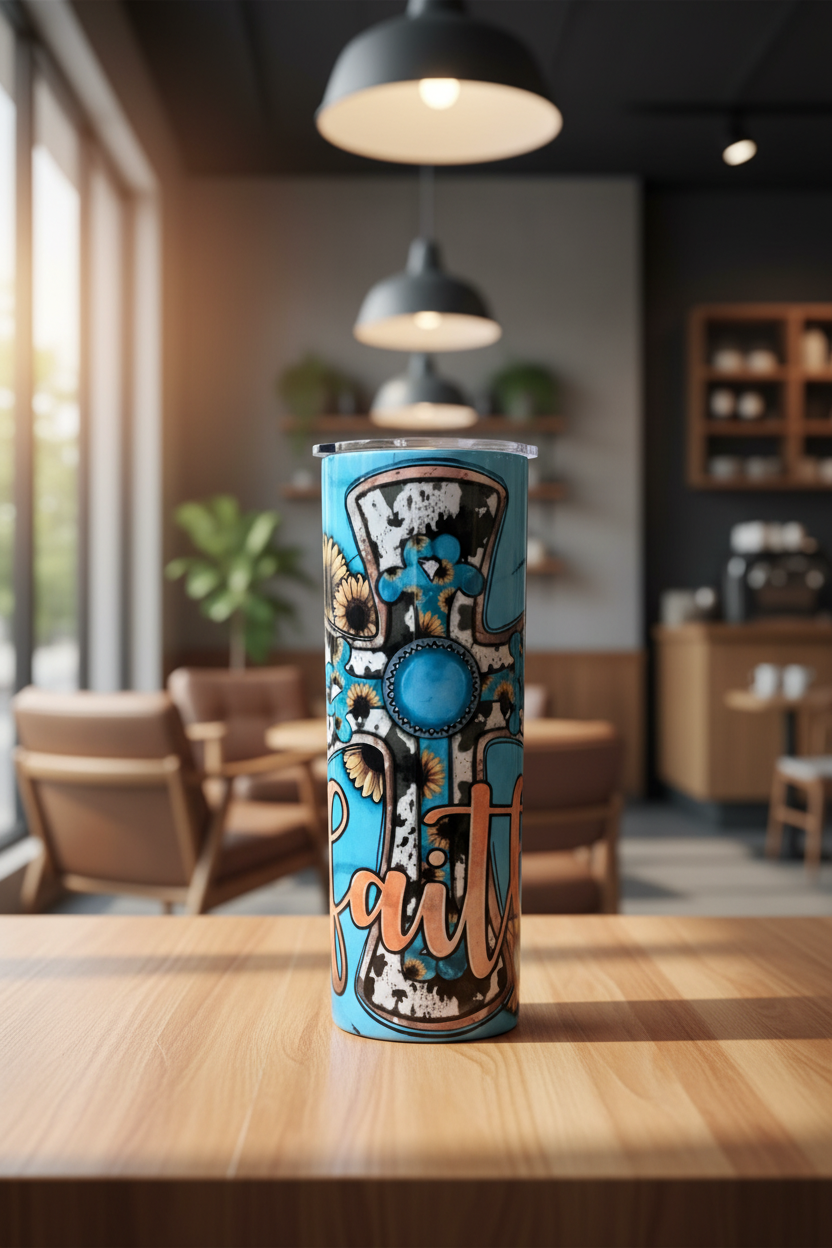 20 oz Tumbler - Faith Cross