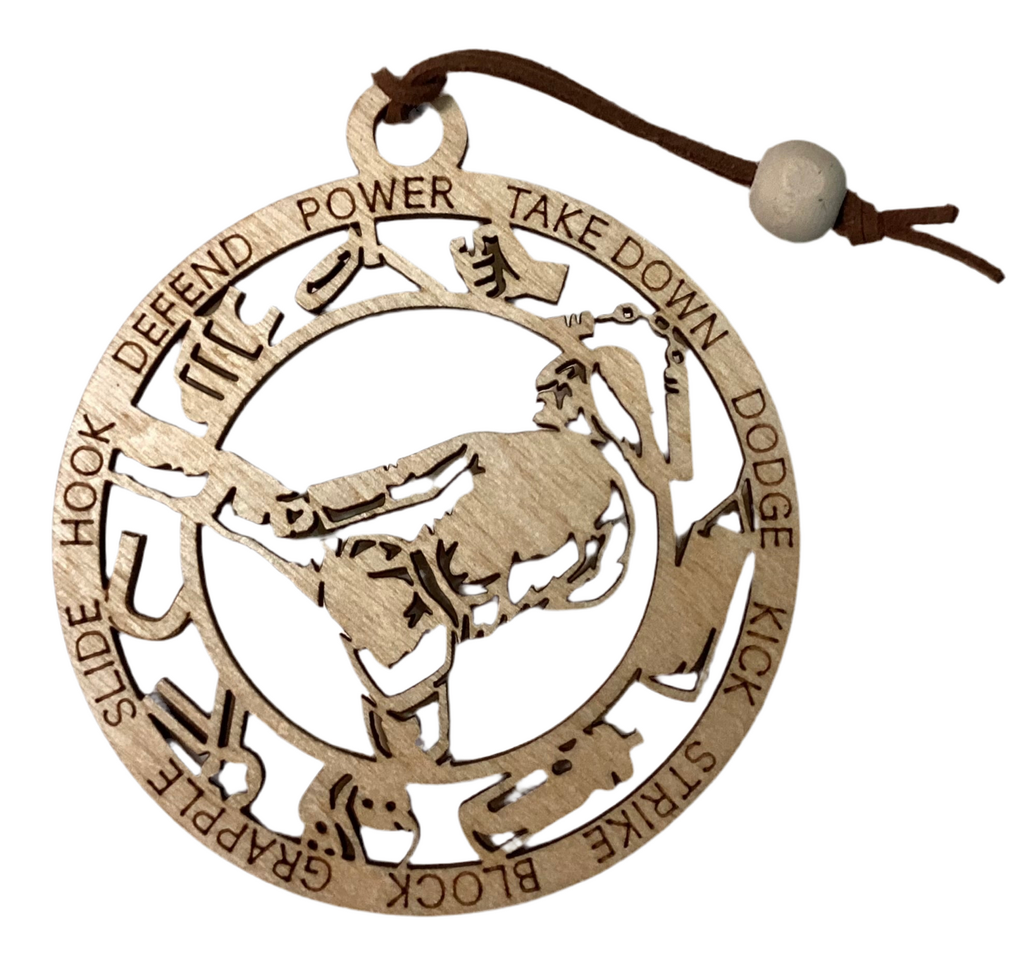 Wood 1 Layer Ornament - Karate Girl