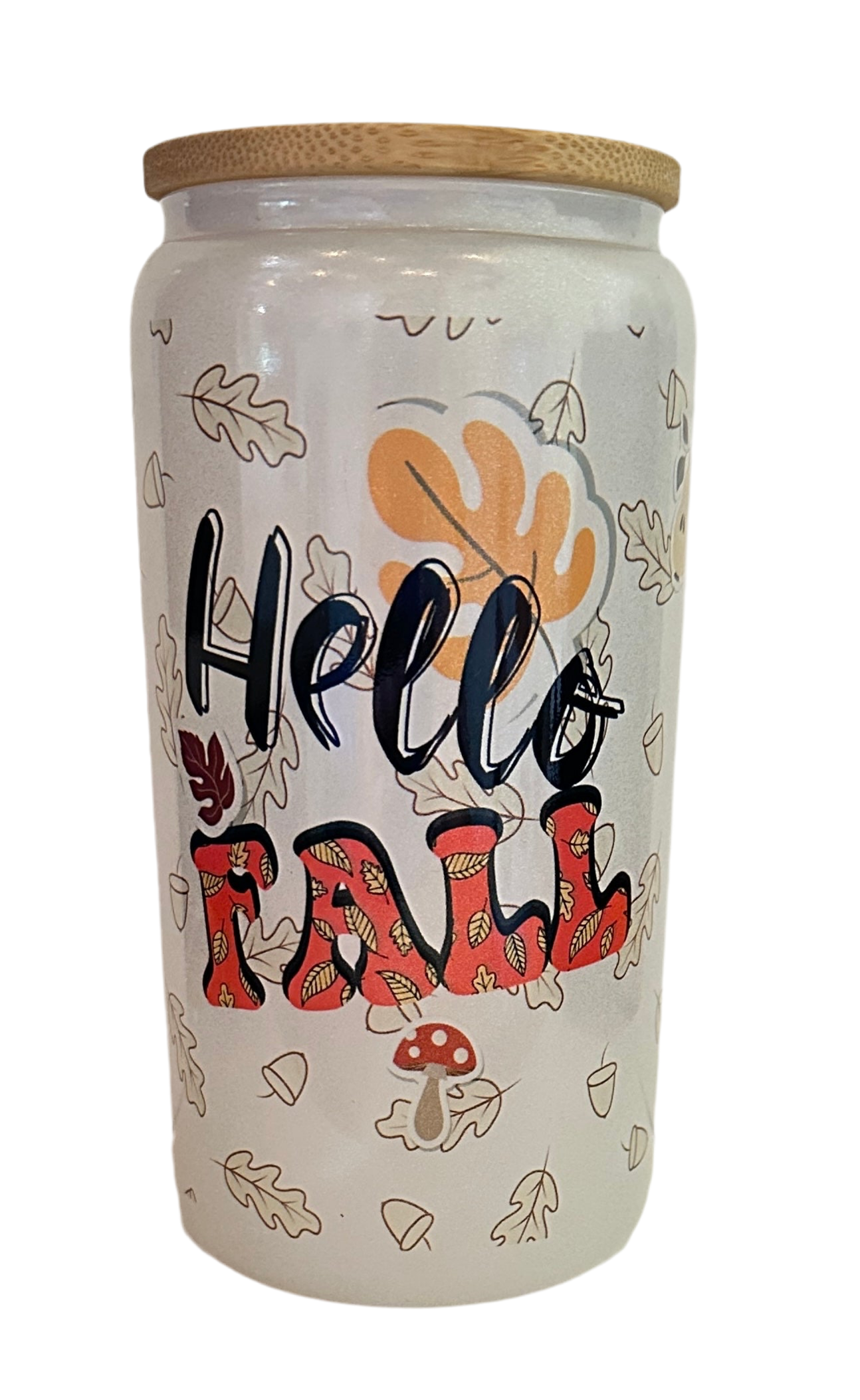 16 oz Glitter Cup - Hello Fall