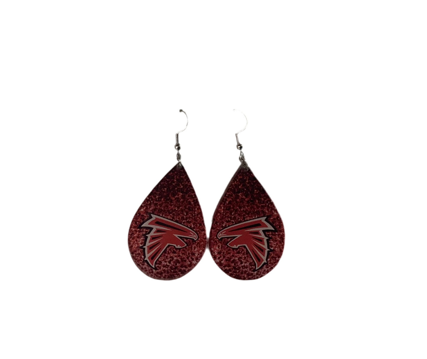 Large Teardrop Earrings - Fossum Red background UV printed