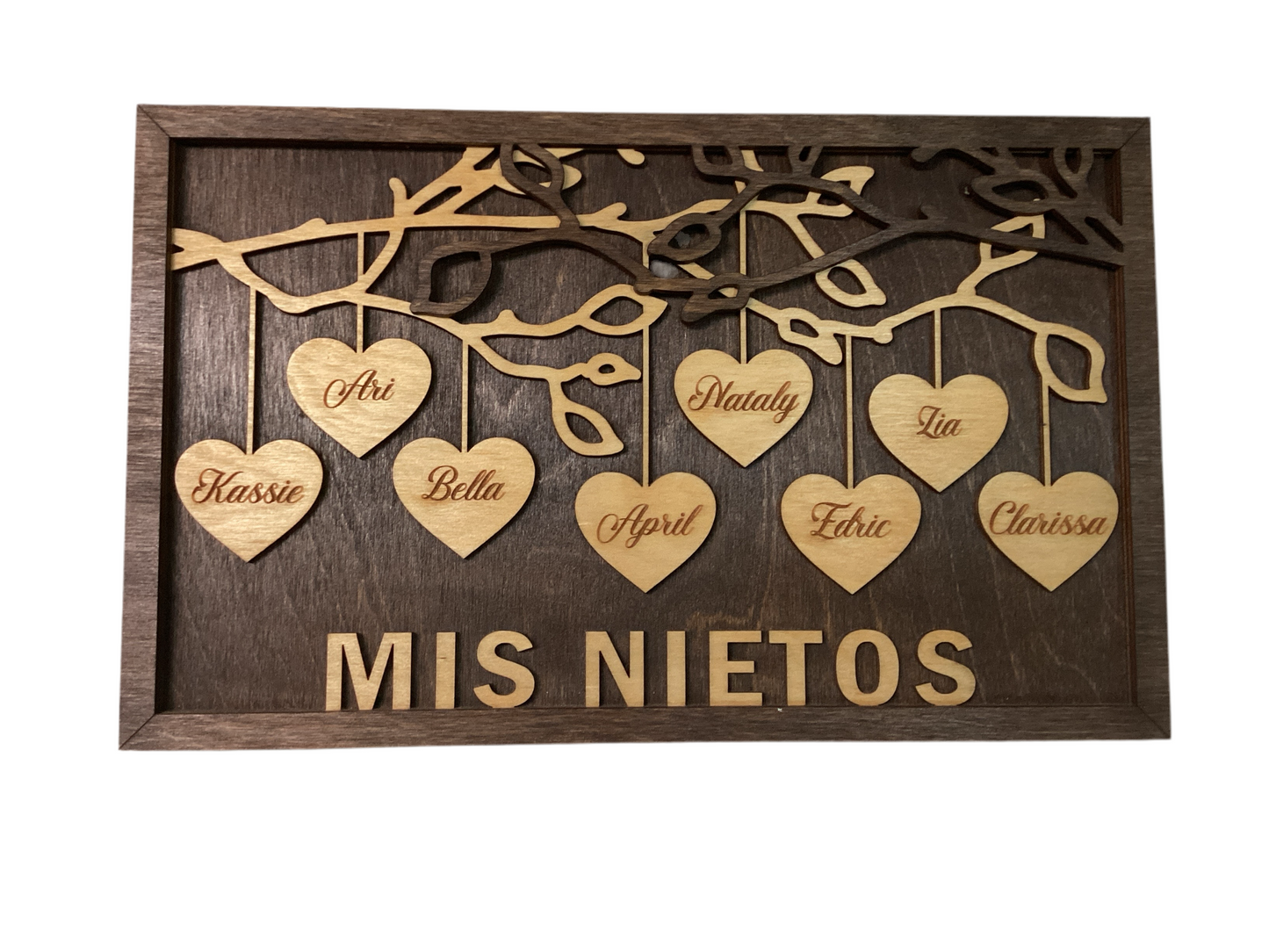 Family Hanging Hearts Plaque - sample