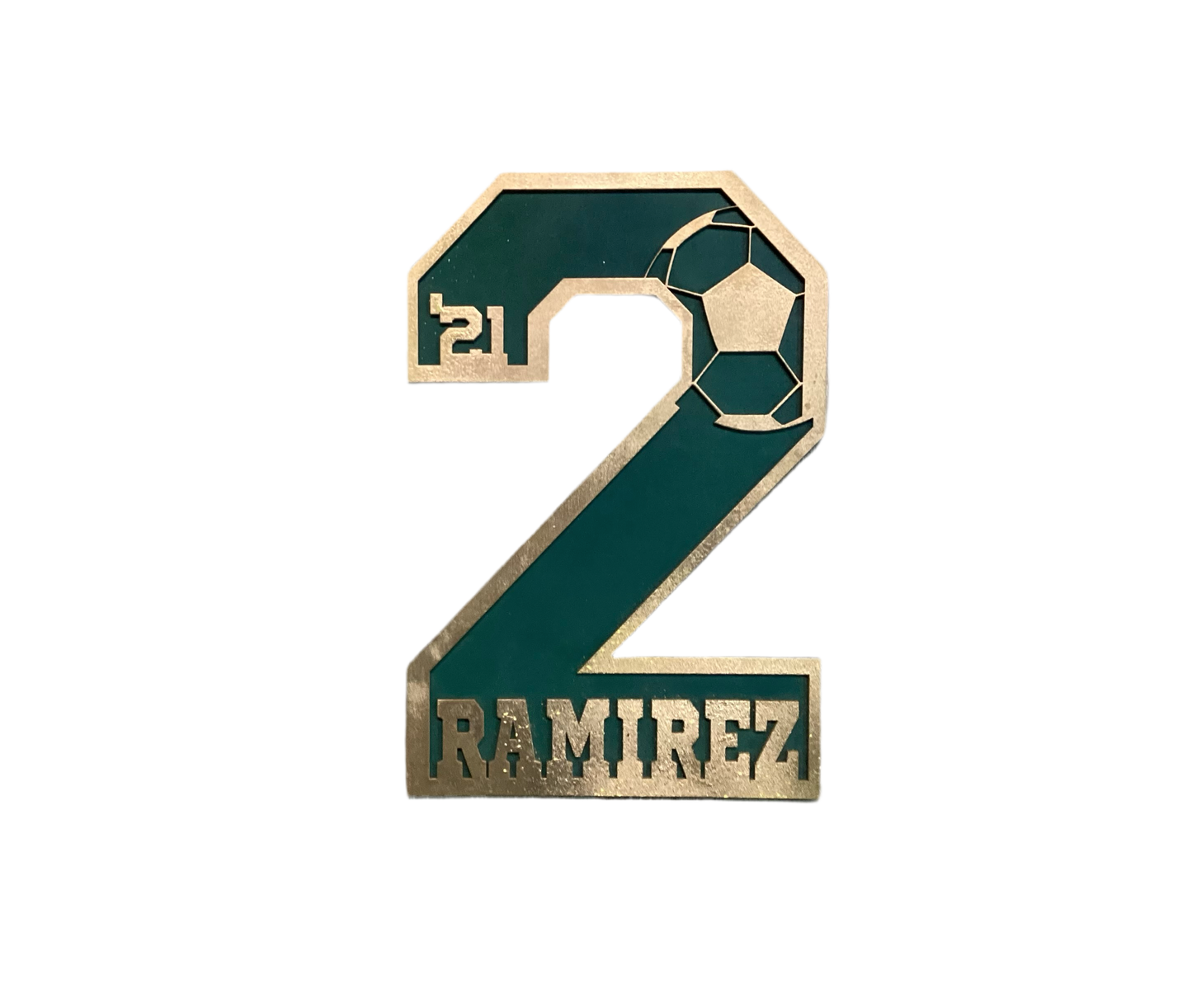 Personalized Wood 2 layer Number plaque - (sample)