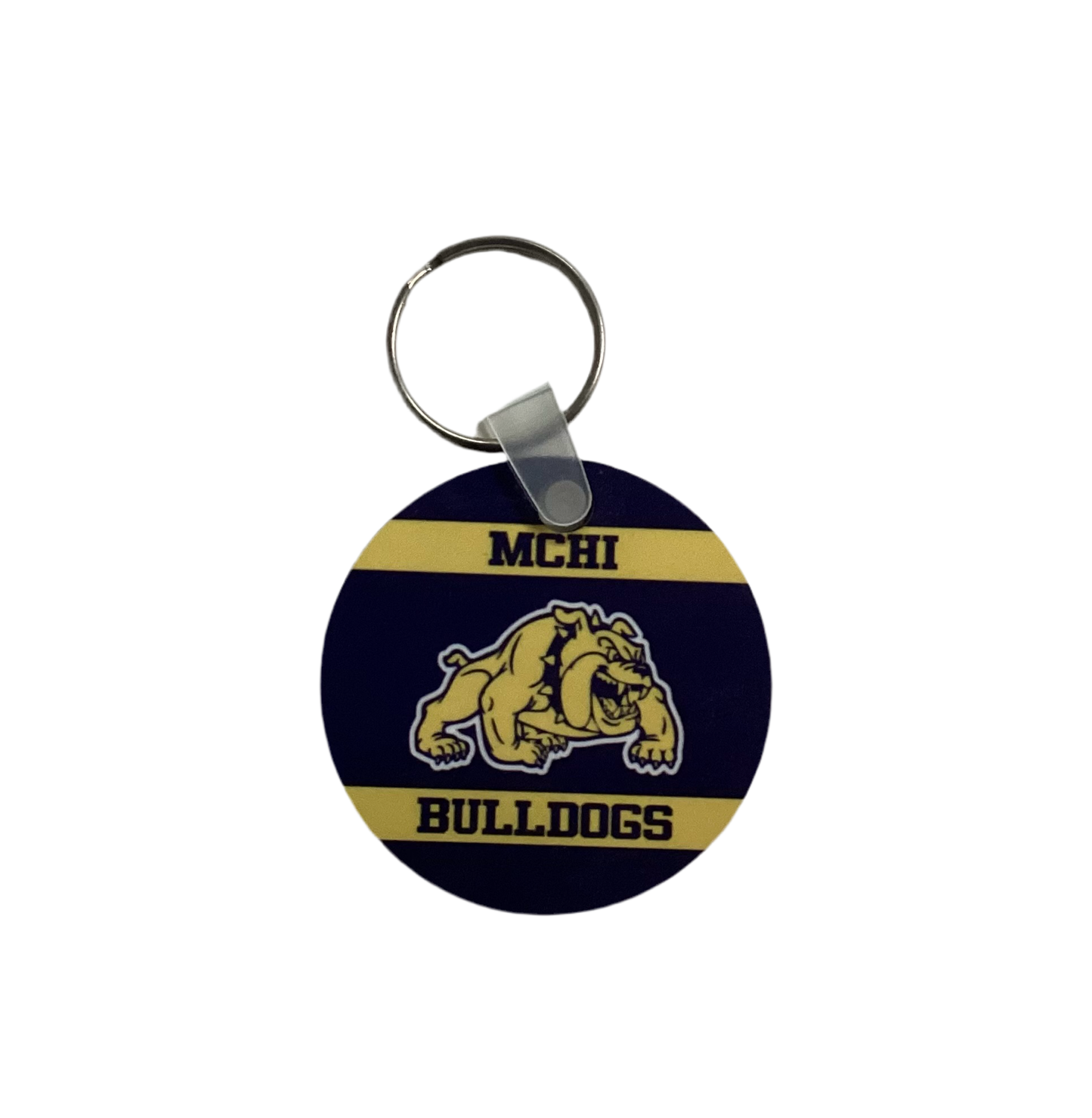Sublimated Keychain McHi Bulldogs Yellow stripes