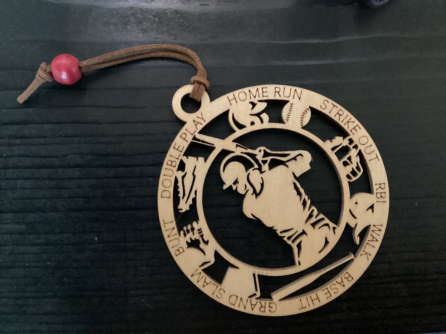 Wood 1 Layer Ornament - Softball Player