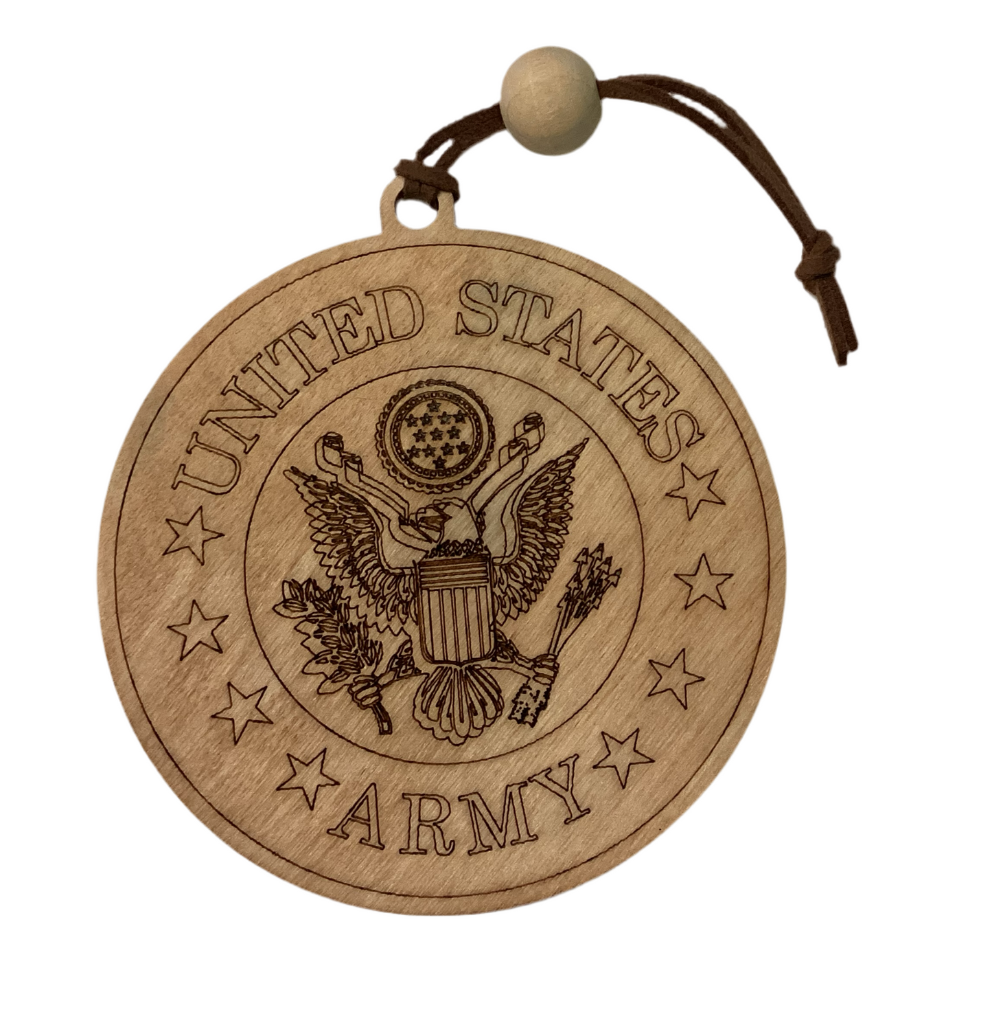 Wood 1 Layer Ornament - Army Emblem