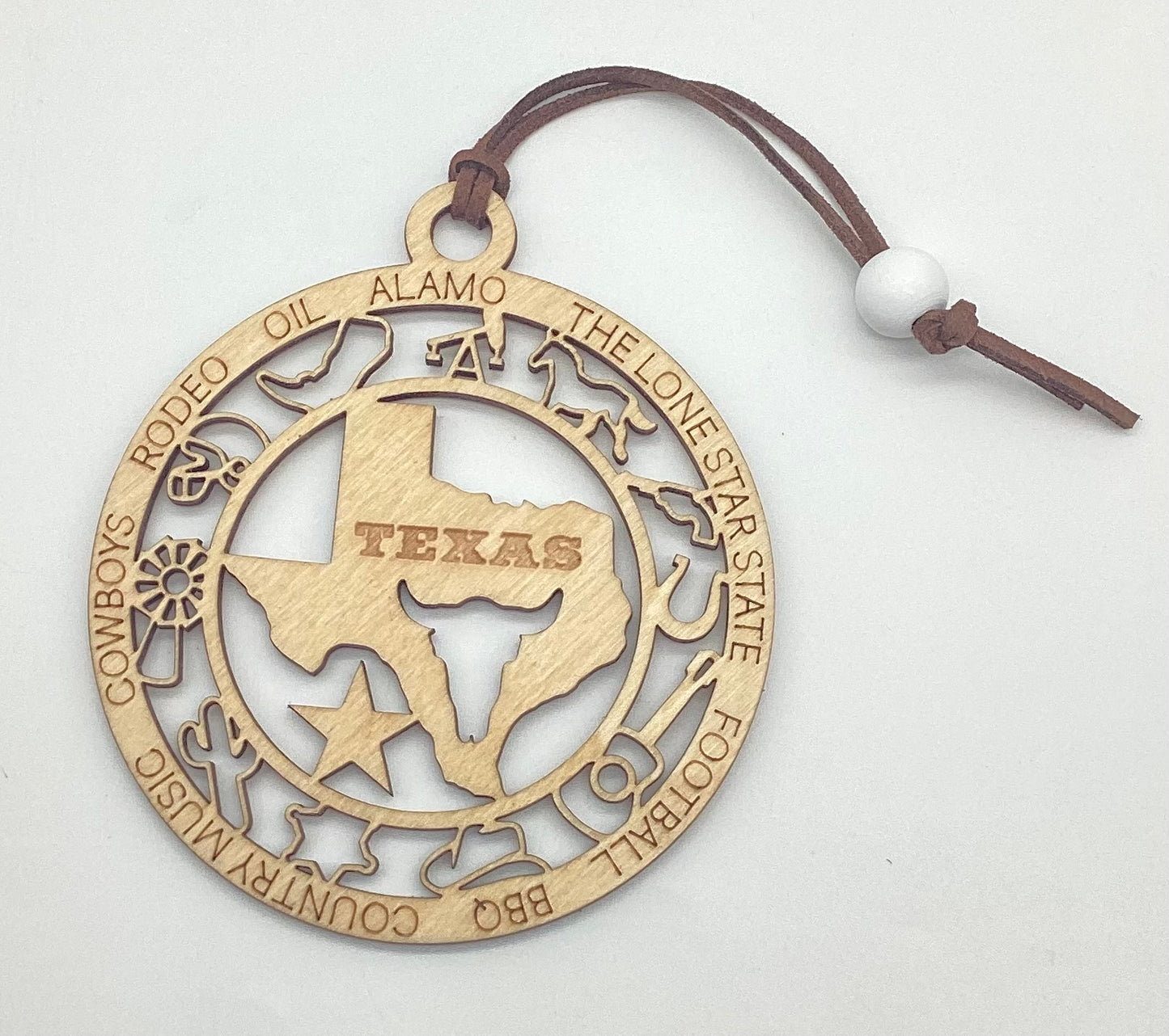 Wood 1 Layer Ornament - Texas