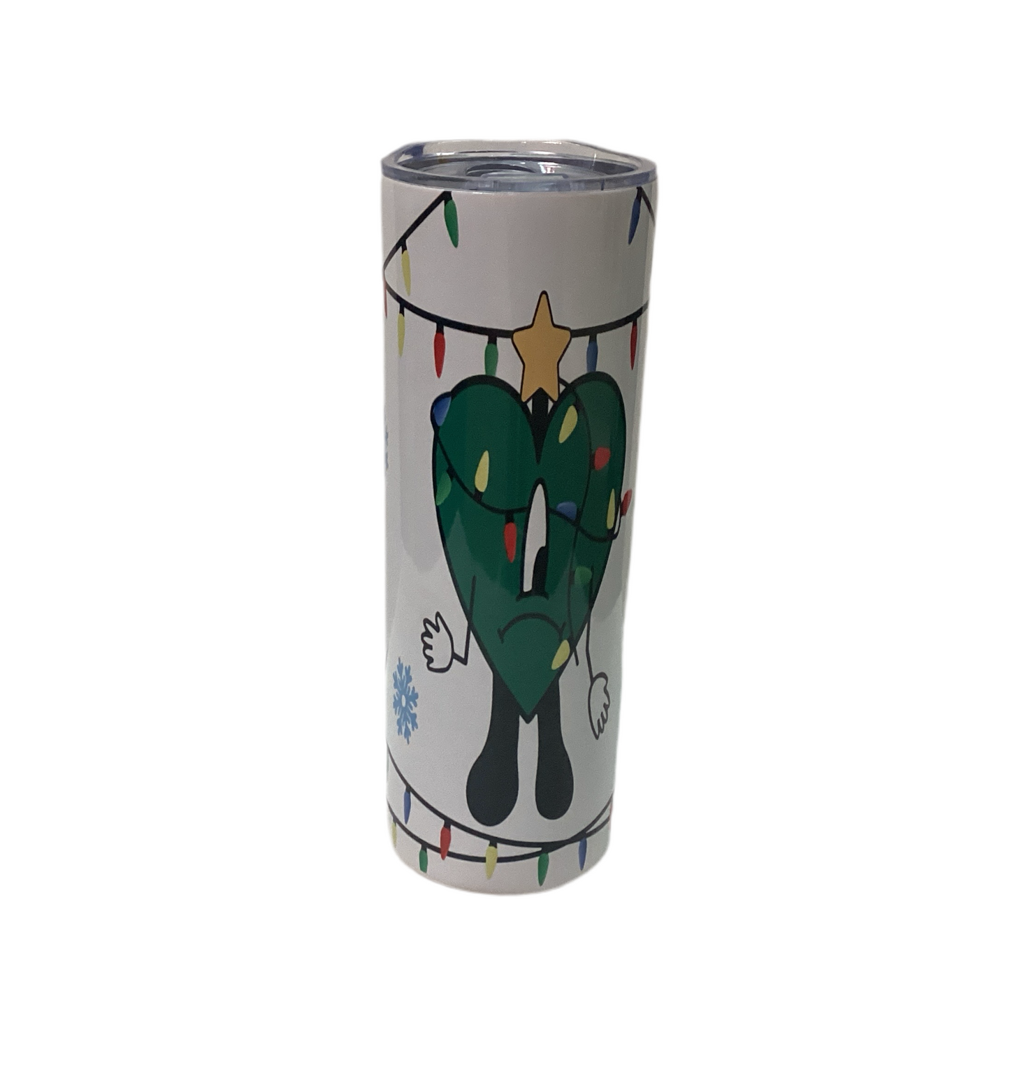 20 oz Tumbler - Bad Bunny heart Xmas