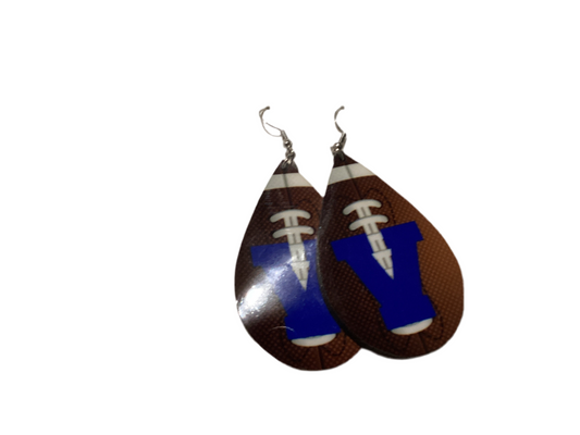 Large Sublimated Earrings - Football Teardrop - Mission Veterans Memorial