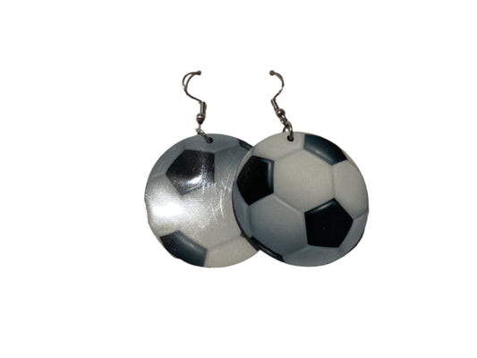 Round Sublimated Soccer Earrings