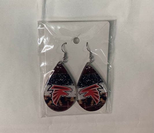 Large UV printed Teardrop Earrings - Black, White, Plaid - Fossum