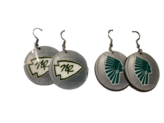 Round Sublimated Volleyball Earrings - Nikki Rowe