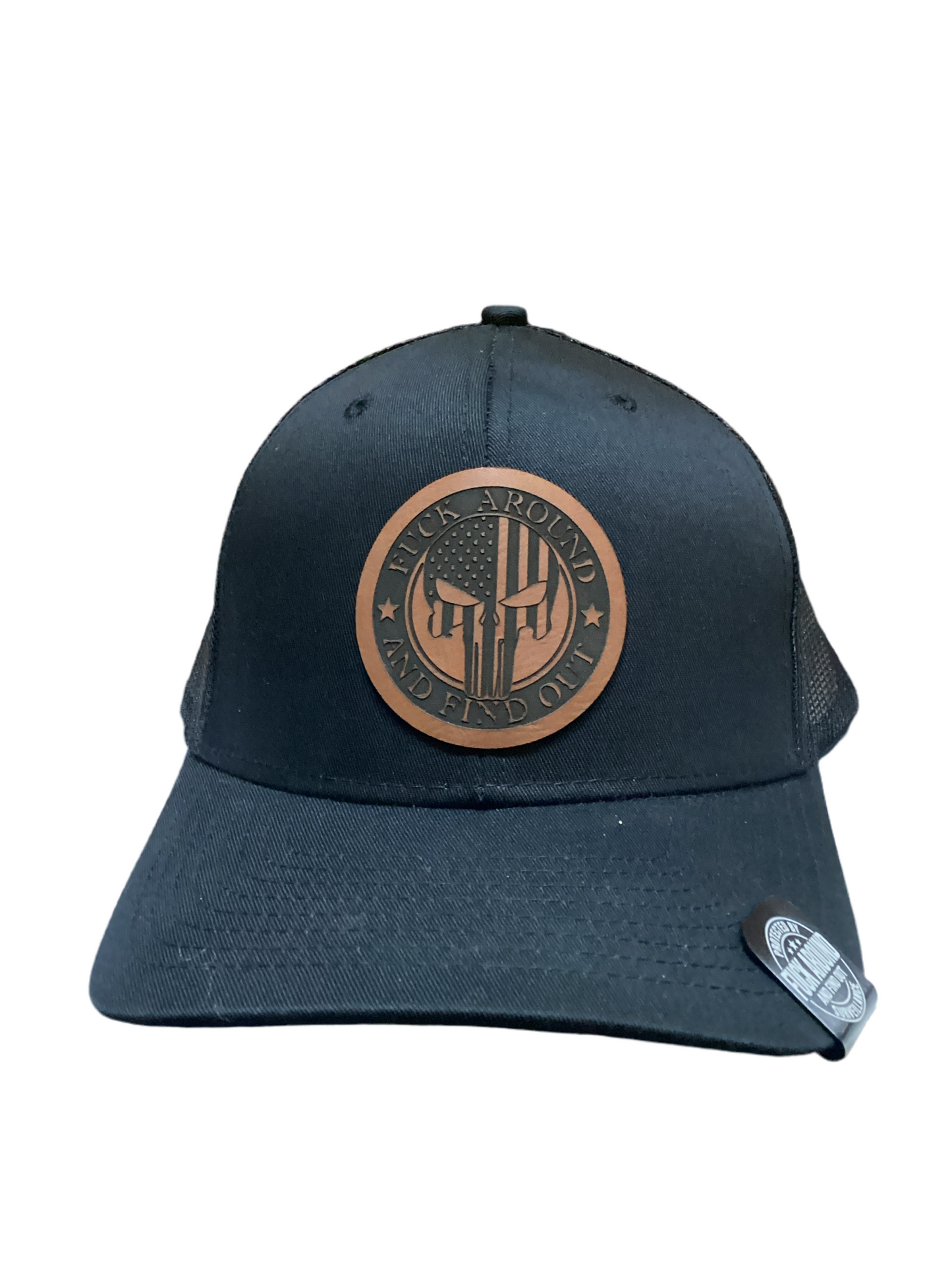 Leather Patch Trucker Hat- O