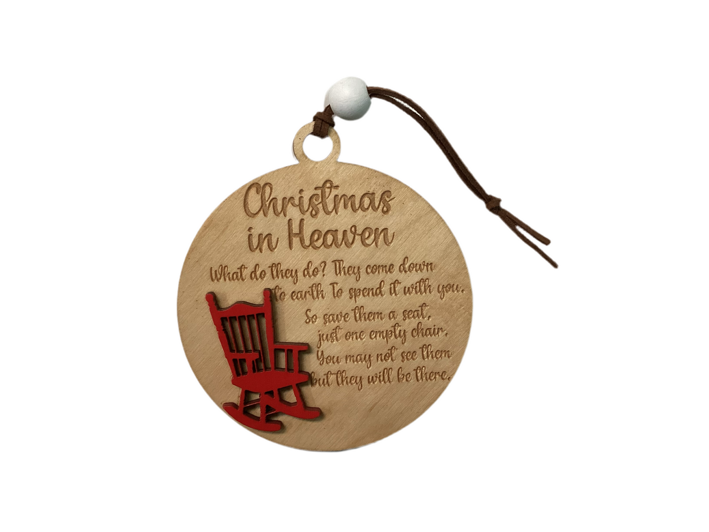 Wooden 2 layer ornament - Christmas in Heaven Chair