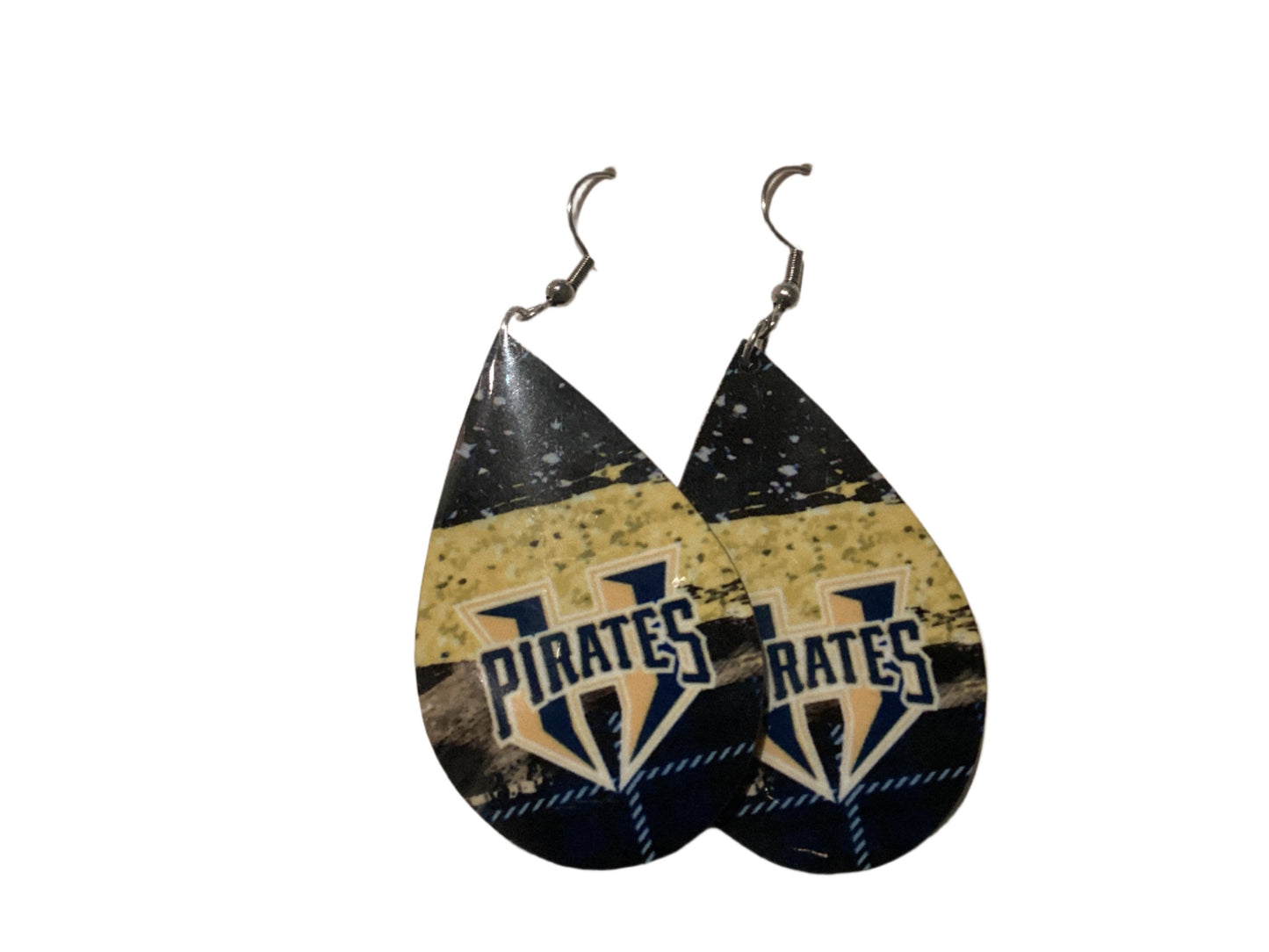 Large Sublimated Teardrop Earrings - Hidalgo Pirates