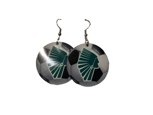 Round Sublimated Soccer Earrings - Nikki Rowe