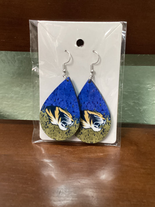 Large Sublimated Teardrop Earrings Valley View Tigers