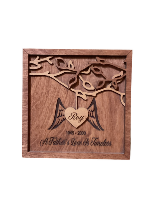 A Father’s Love is Timeless Personalized Plaque (sample)