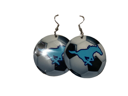 Round Sublimated Soccer Earrings - Memorial