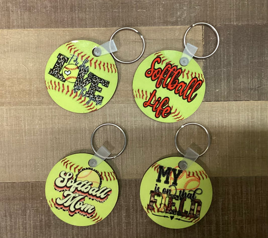 Keychains - Sublimated Softball